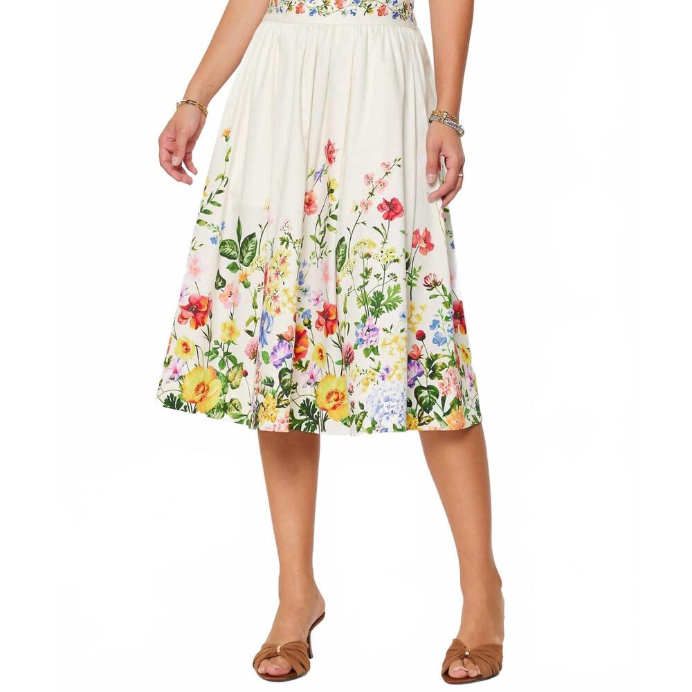 NEW CURRENT AIR floral printed a-line midi skirt in multi